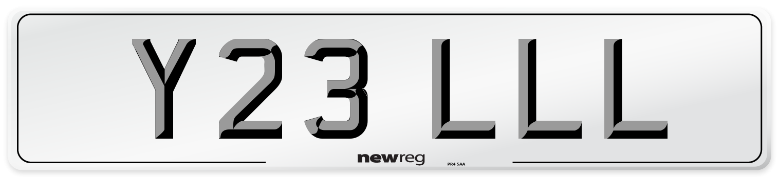 Y23 LLL Number Plate from New Reg